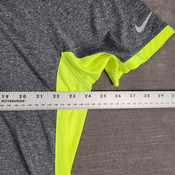 Nike The Hooters & Blowfish Golf Polo Shirt Athletic Fit Gray Neon Green Mens XL - Picture 6 of 11